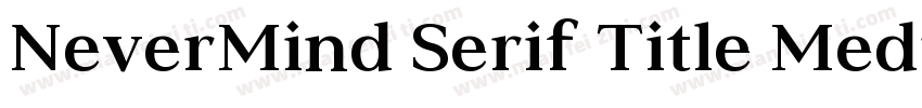 NeverMind Serif Title Medium字体转换